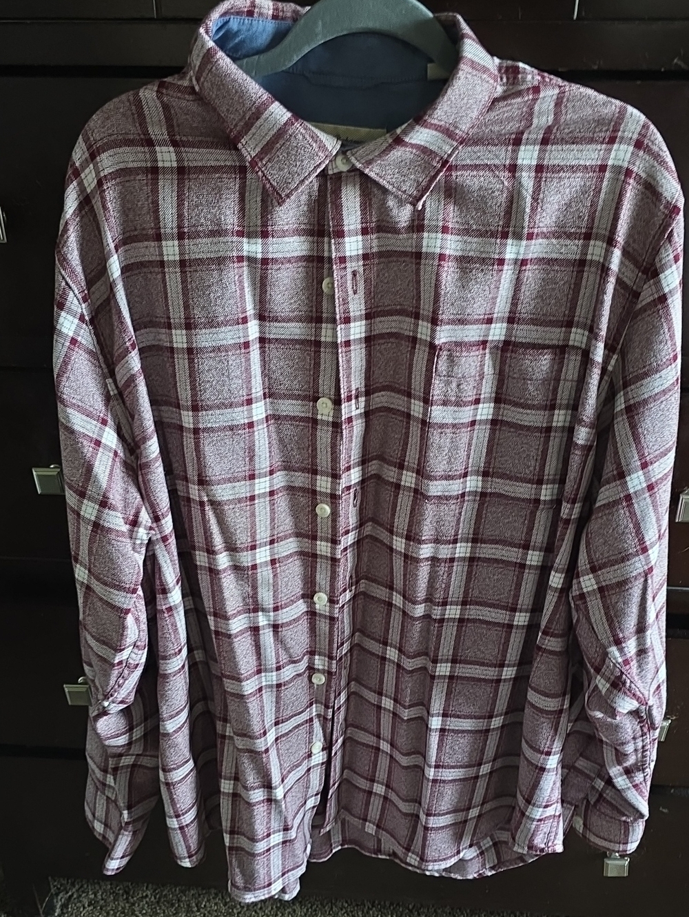 Tommy Bahama Burgundy and White Plaid Button-Down Shirt